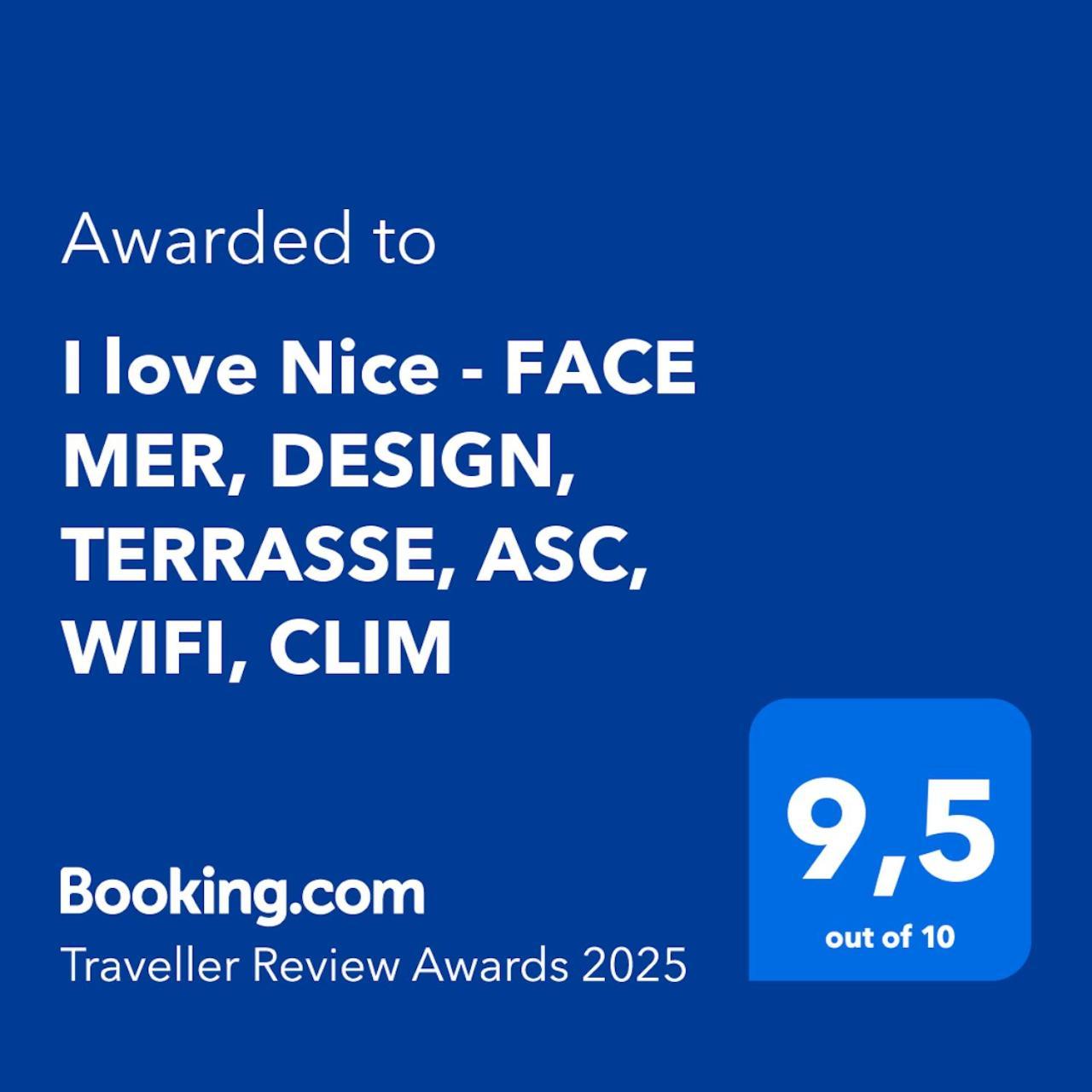 I - Face Mer, Design, Terrasse, Asc, Wifi, Clim Apartment Nizza